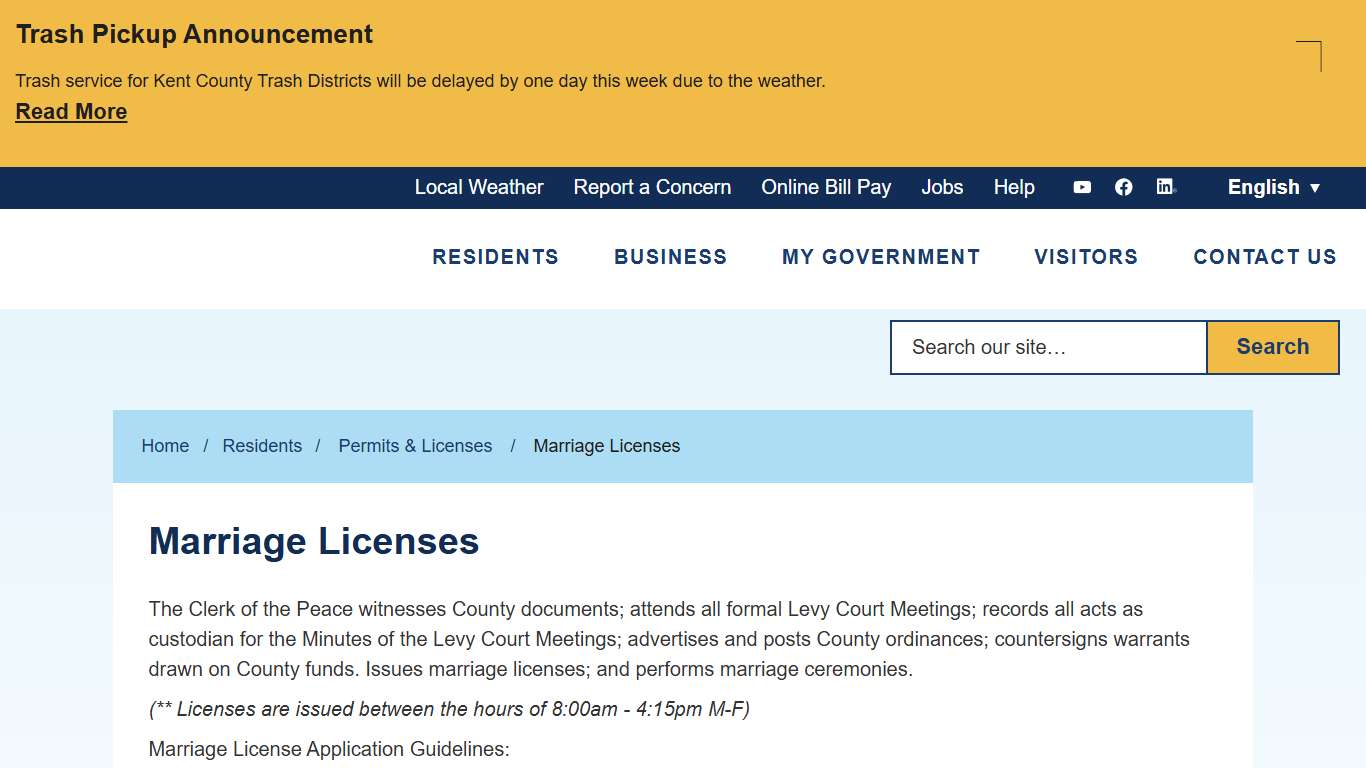 Marriage Licenses Kent County Levy Court