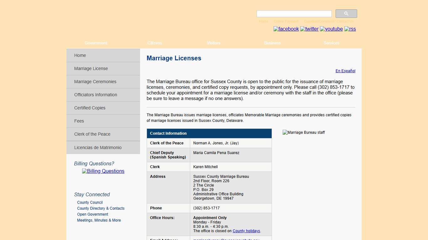 Marriage Licenses Sussex County